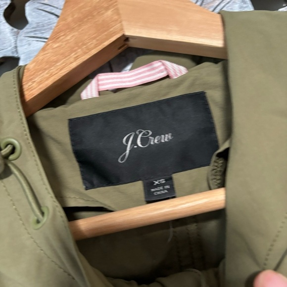 J. Crew Olive Green Full Zip Cinch Crop Waist Hoodie Windbreaker Jacket NWT - Picture 5 of 7